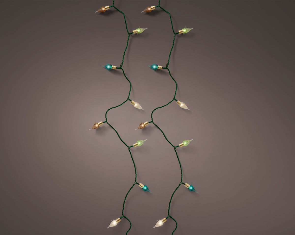 led vintage lights 8 functie twinkel effect buiten groen/soft gold/smaragd/groen/bruin 120 led l.1190cm