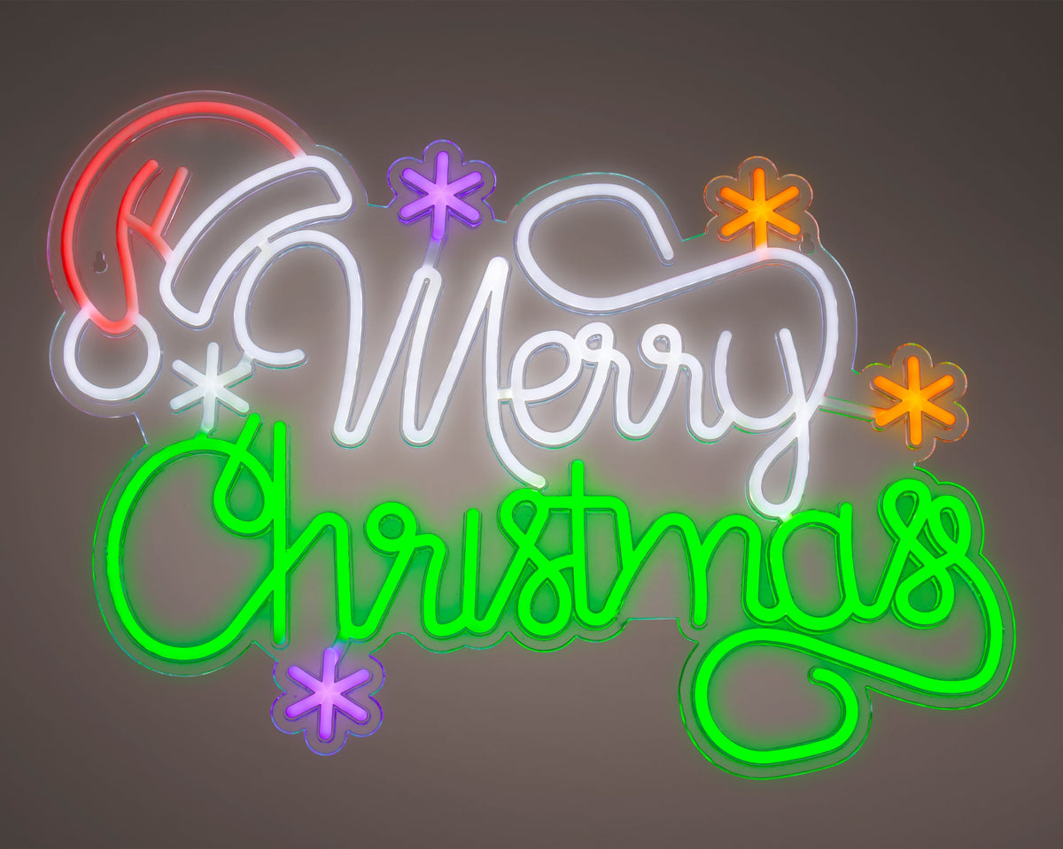 led tekst plastic merry christmas steady binnen multi l.1.4cm x w.63cm x h.41.5cm
