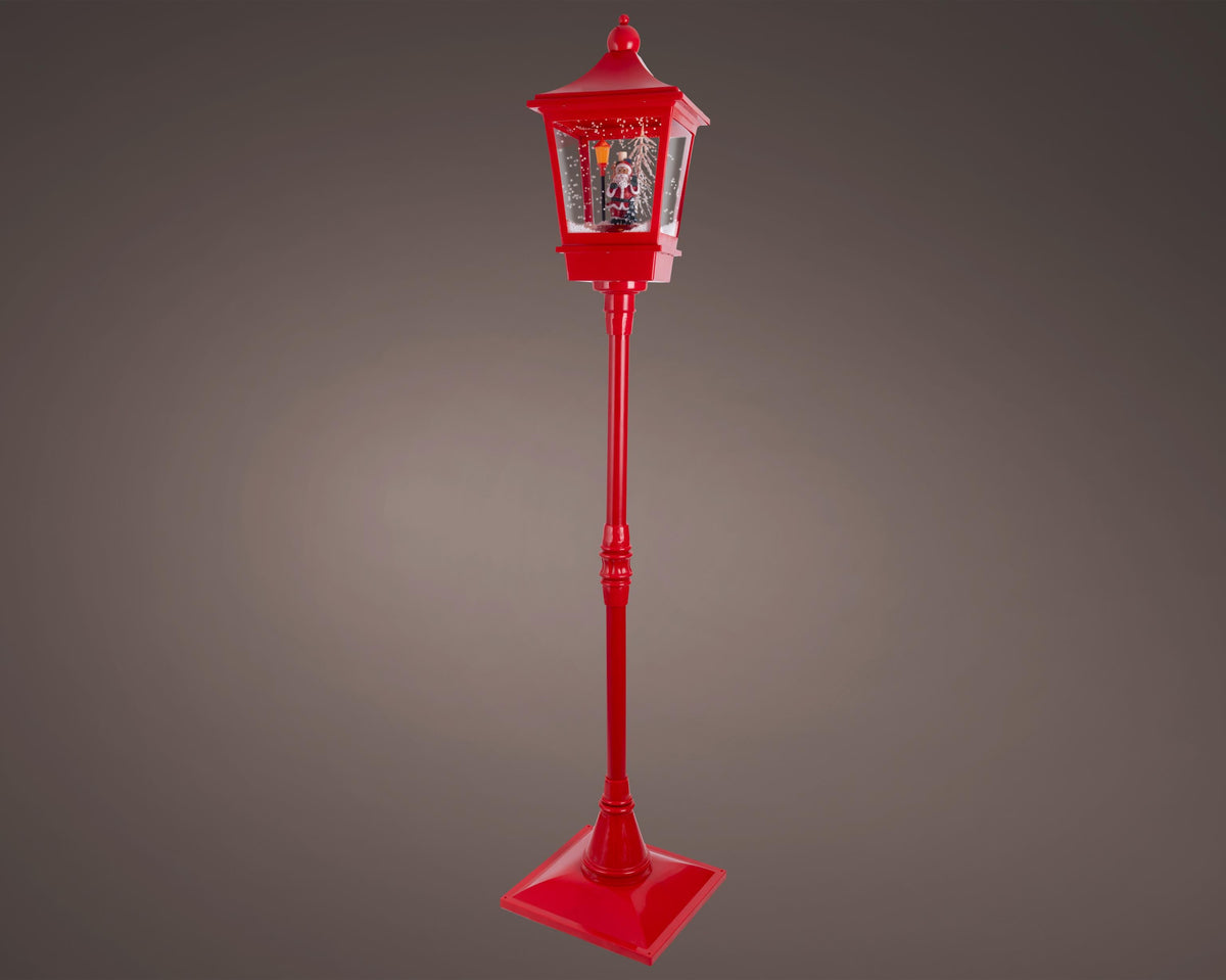 led sneeuw blower plastic lantern sneeuwval effect binnen rood/warm wit l.37.5cm w.37.5cm h.185cm