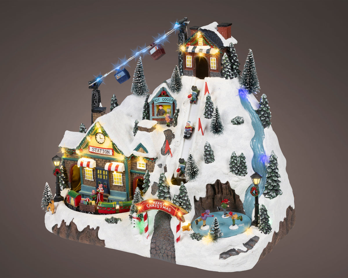 led scenery polyresin steady binnen kleuren/multi l.48cm x w.28cm x h.36.5cm