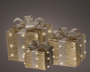 micro led giftbox papier steady binnen goud/warm wit l.25cm x w.25cm x h.30cm