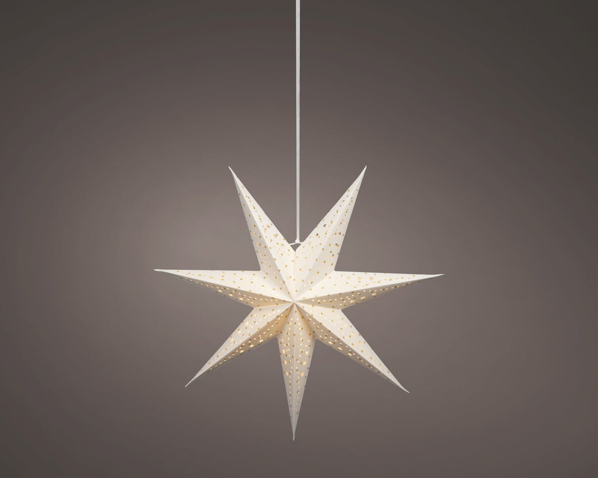 led ster papier steady binnen wit/warm wit d.58cm x l.24.5cm