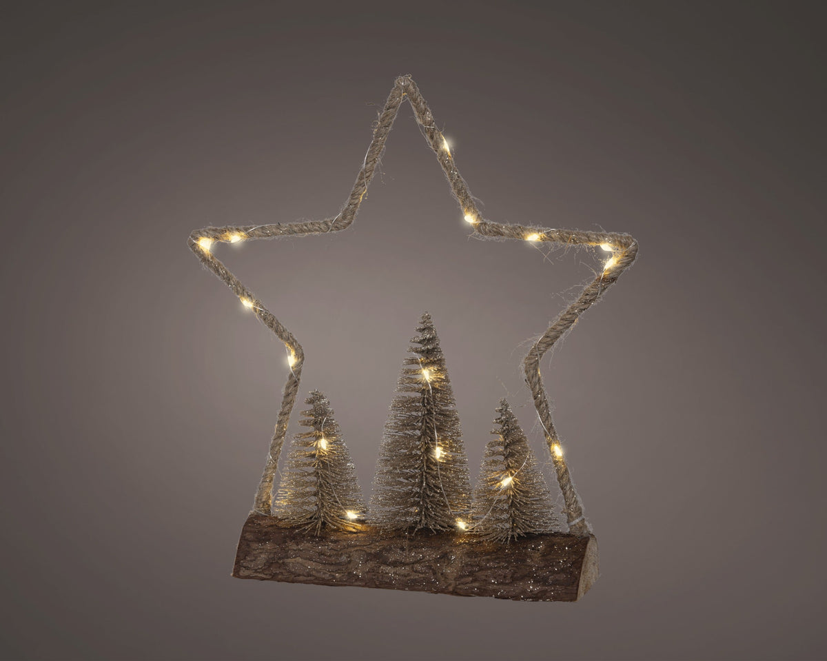 micro led tafellamp jute steady binnen fsc mix 70% goud/warm wit l.8.5cm x w.29cm x h.32cm