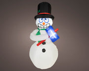 led opblaasbaar figuur polyester snowman met beweging buiten multi/cool white l.70cm x w.80cm x h.175cm
