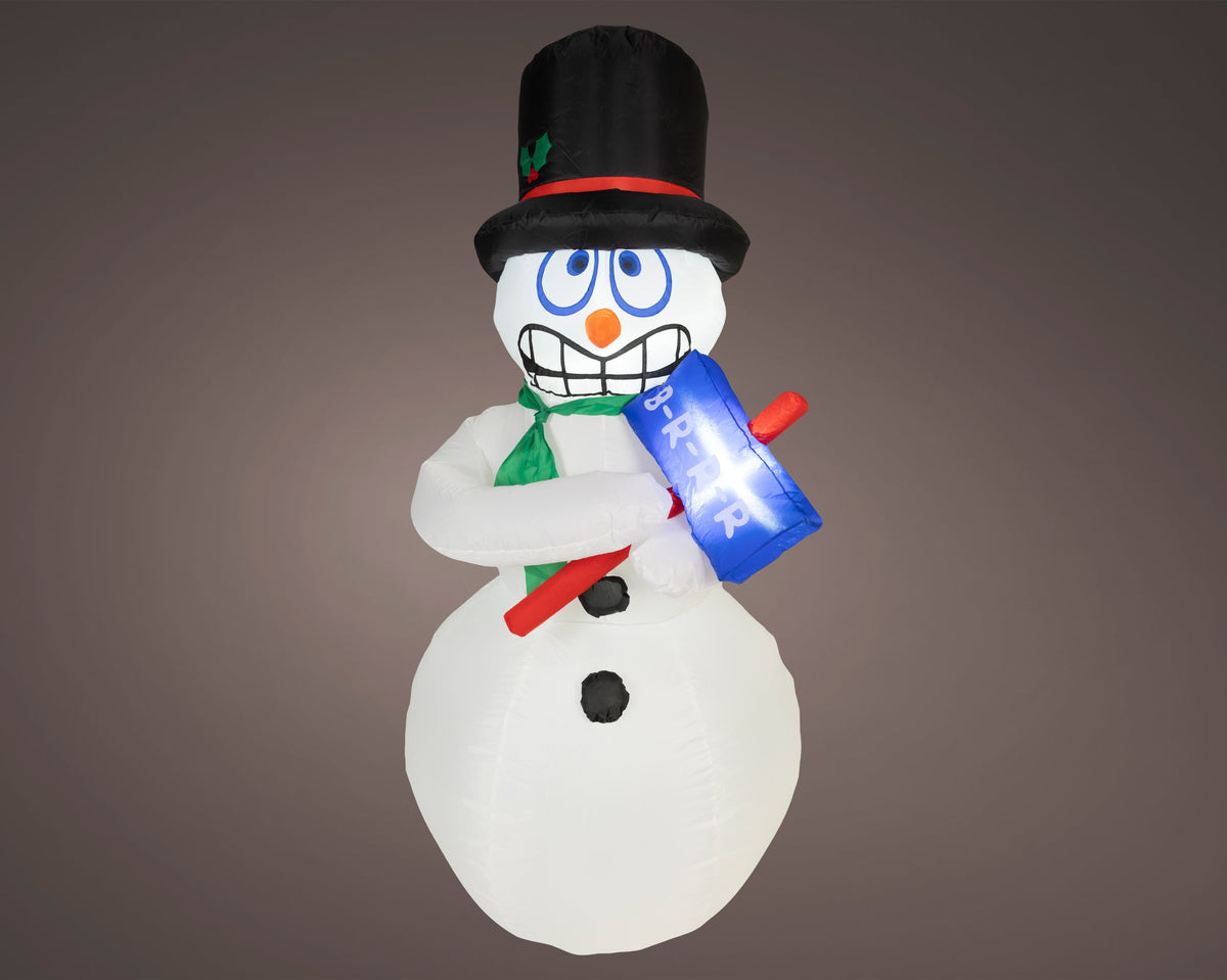 led opblaasbaar figuur polyester snowman met beweging buiten multi/cool white l.70cm x w.80cm x h.175cm