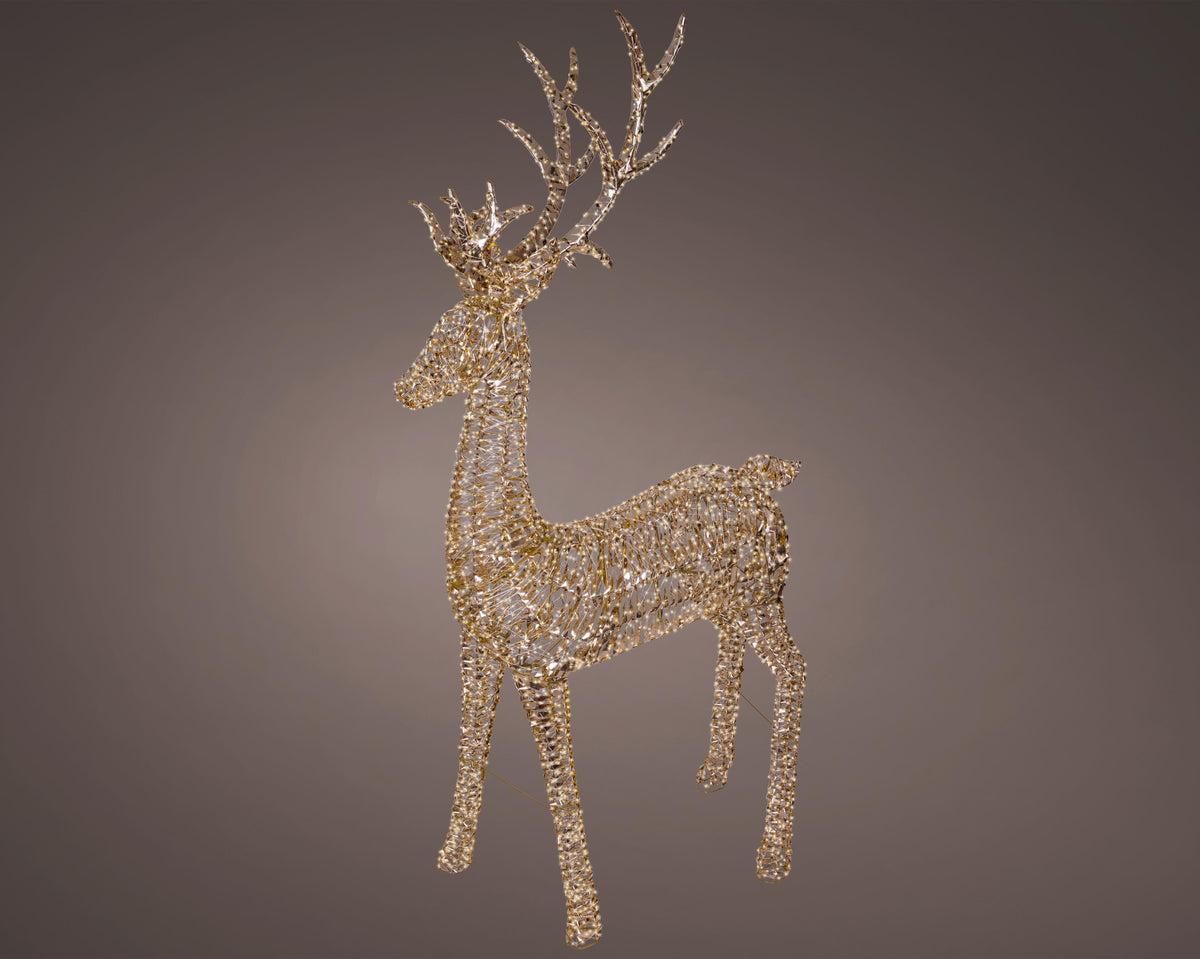 micro led rendier pet flashing effect buiten goud/warm wit l.43cm w.110cm h.270cm