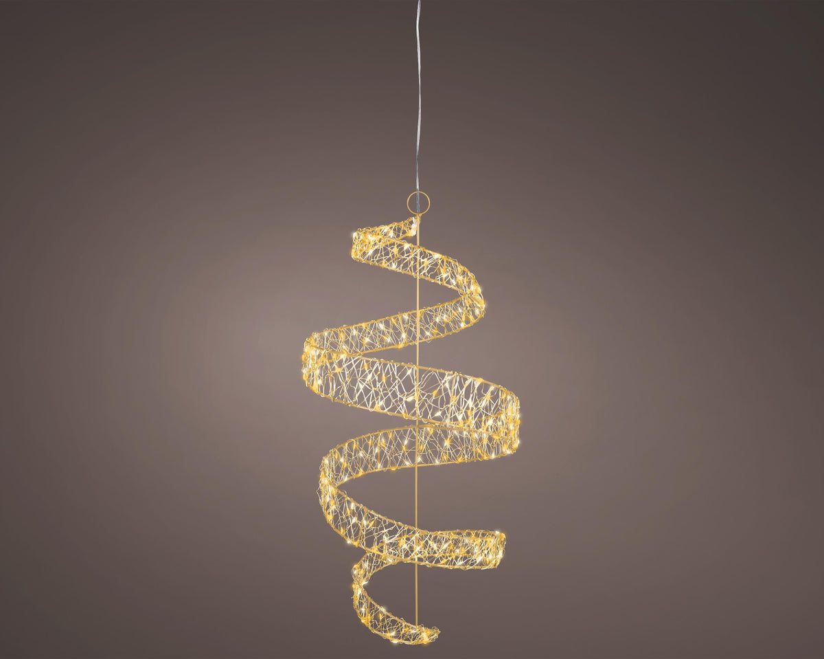 micro led spiraal metaal flashing effect buiten goud/warm wit/klassiek warm l.28cm w.28cm h.63cm