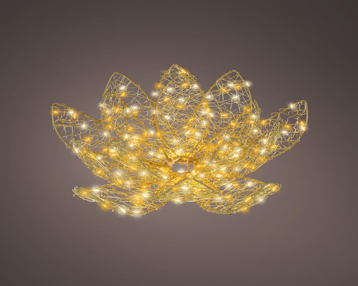 micro led bloem metaal flashing effect buiten goud/warm wit/klassiek warm d.38cm h.13cm