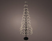 micro led boom ijzer 2 functie twinkel effect buiten zwart/warm wit d.55cm h.150cm
