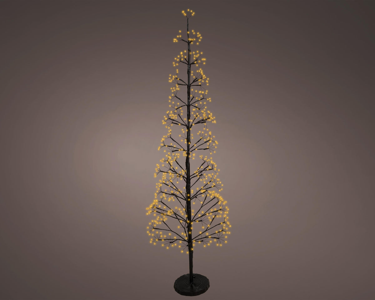 micro led boom ijzer 2 functie twinkel effect buiten zwart/klassiek warm d.55cm h.150cm