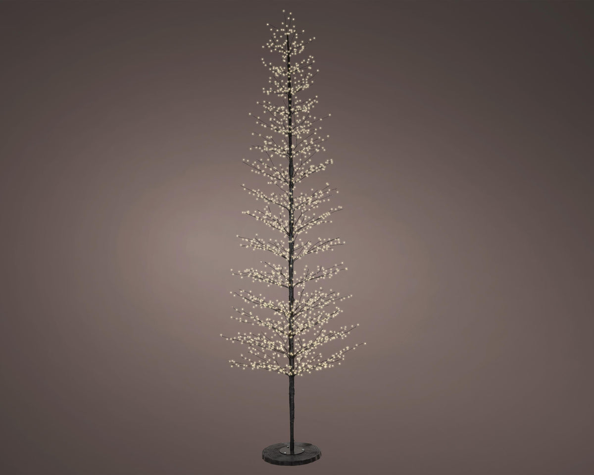 micro led boom ijzer 2 functie twinkel effect buiten zwart/warm wit d.90cm h.270cm