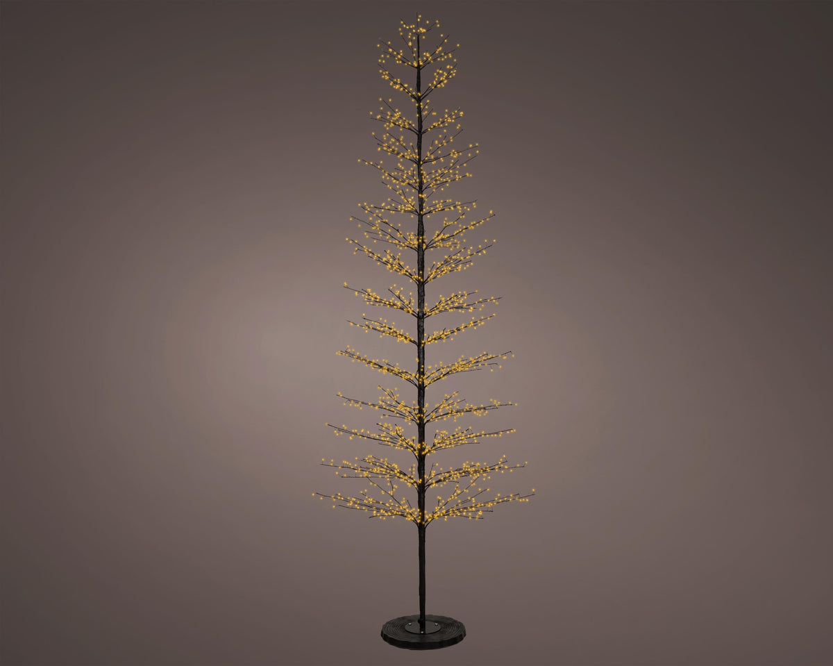 micro led boom ijzer 2 functie twinkel effect buiten zwart/klassiek warm d.90cm h.270cm