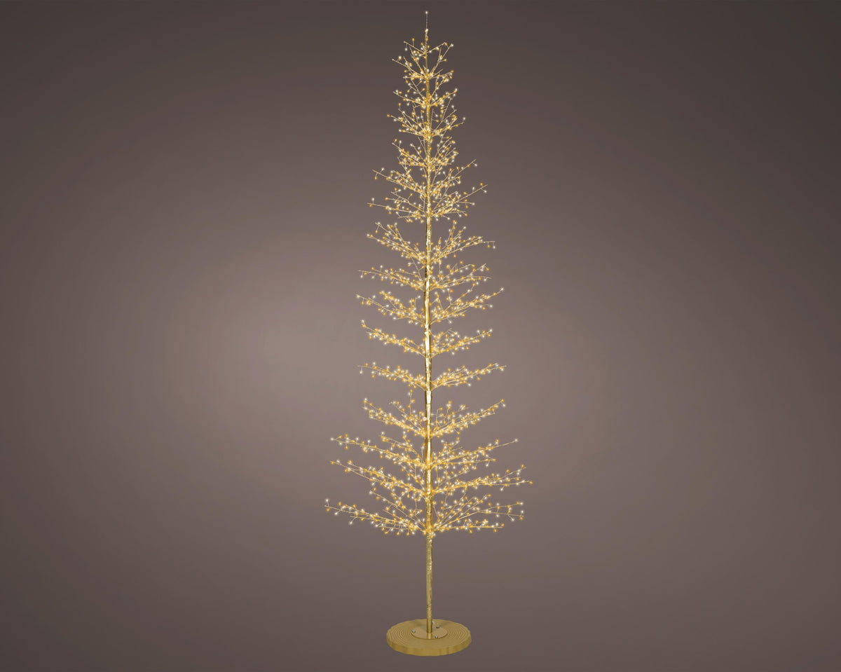micro led boom ijzer 2 functie twinkel effect buiten goud/warm wit/klassiek warm d.90cm h.270cm