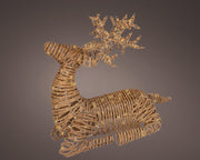 led rendier wicker flashing effect buiten bruin/soft gold l.33cm w.76cm h.88cm