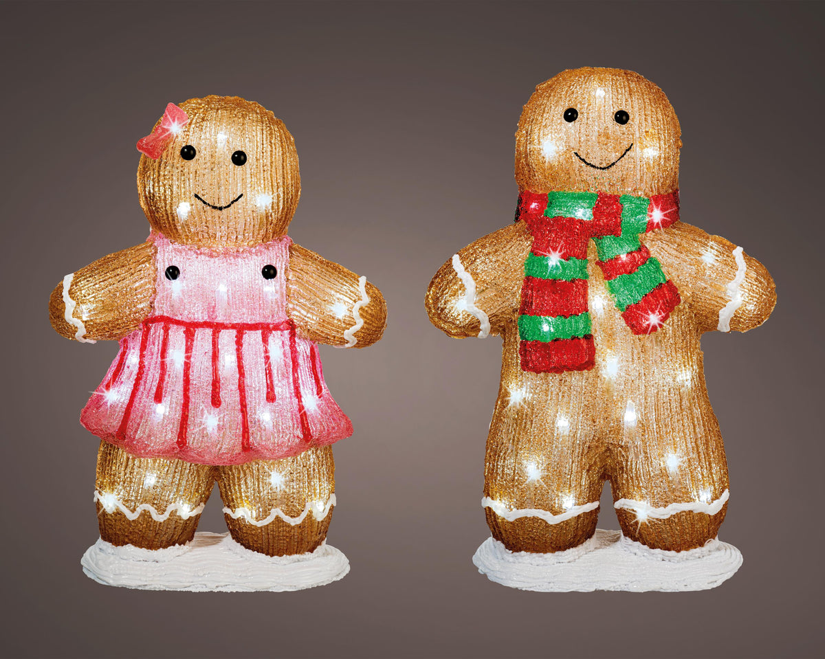 led beeldjes acryl boy - girl steady buiten 2ass l.13cm w.31cm h.46cm