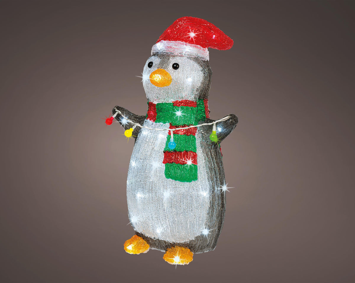 led pinguïn acryl flashing effect buiten l.22cm w.28cm h.45cm