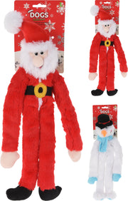 hondenspeelgoed pluche 2ass, kerstman 420x530x85mm, sneeuwpop 420x530x100mm (packing code to be updated)