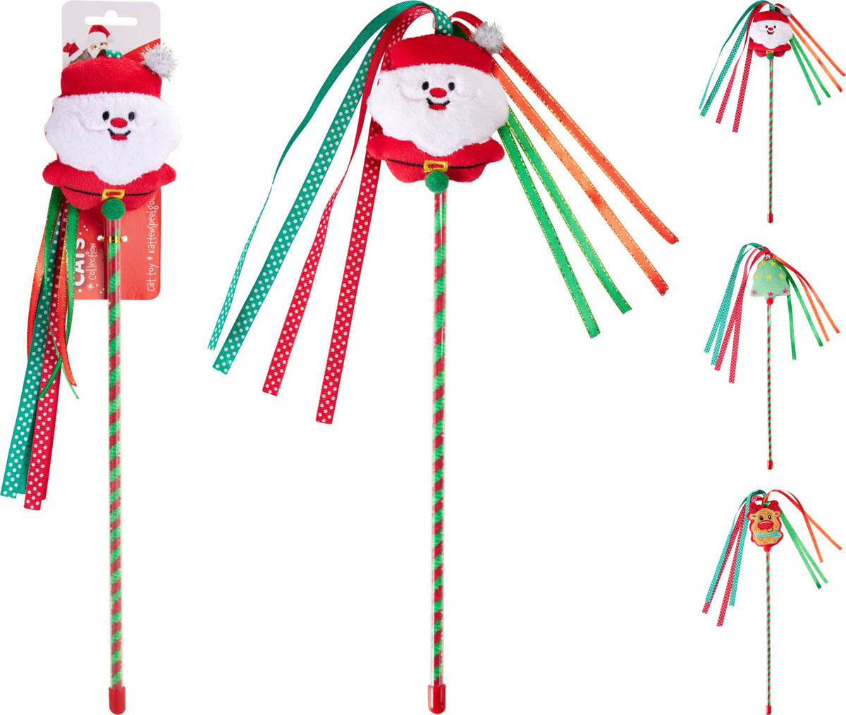 kattenspeelstok 41cm 3ass kerst design
