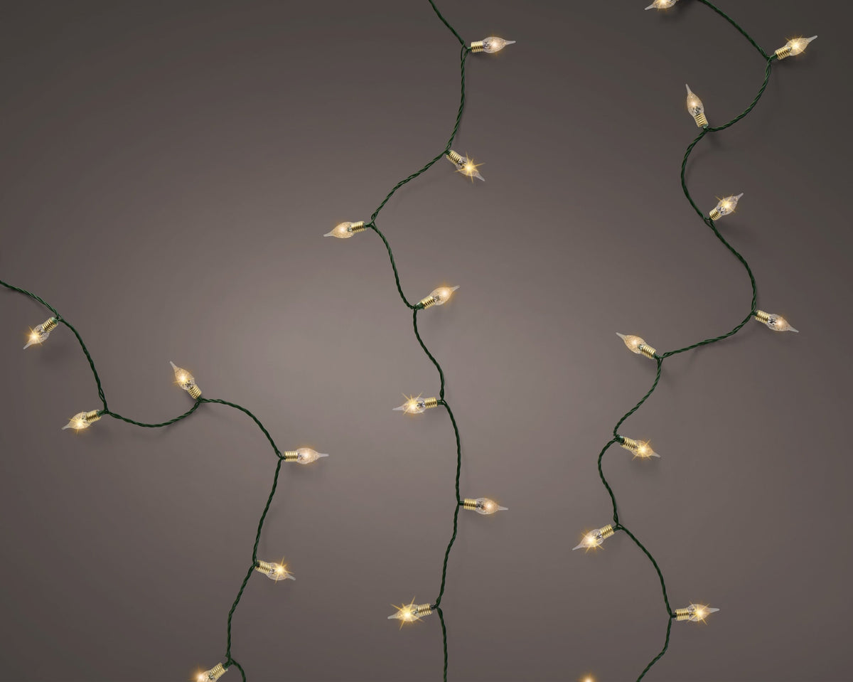 led vintage lights 8 functie twinkel effect buiten groen/klassiek warm 120 led l.1190cm