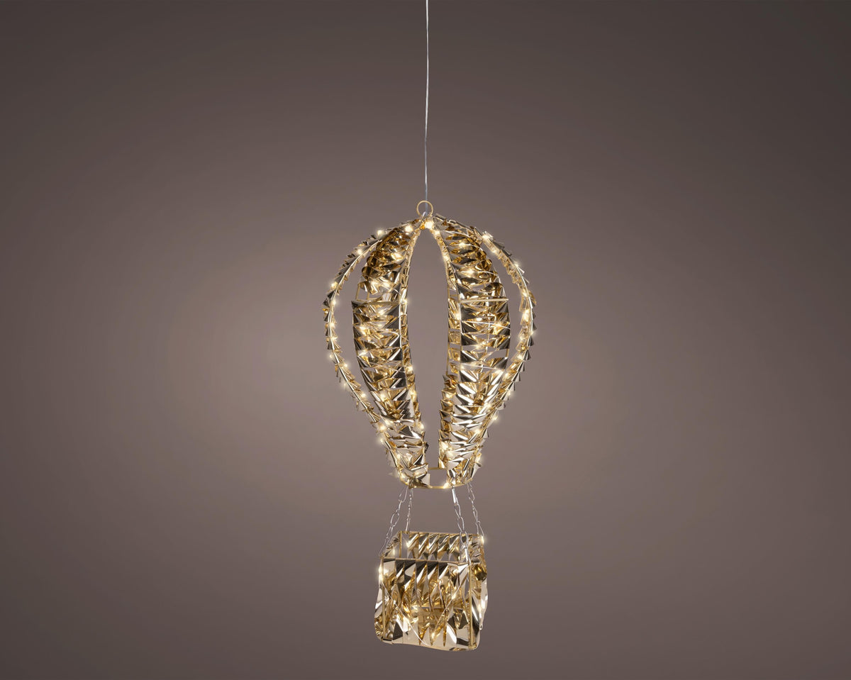 micro led ballon pet buiten goud/warm wit l.22cm w.22cm h.48cm