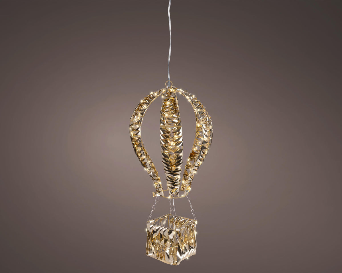 micro led ballon pet flashing effect buiten goud/warm wit l.30cm w.30cm h.60cm