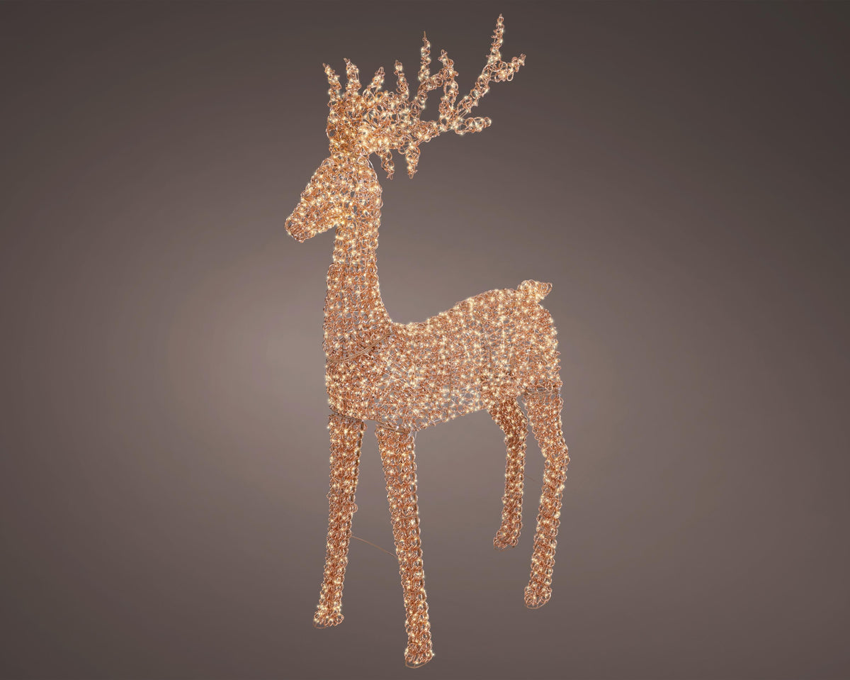 micro led rendier pet flashing effect buiten rose gold/warm white l.35cm w.96cm h.200cm