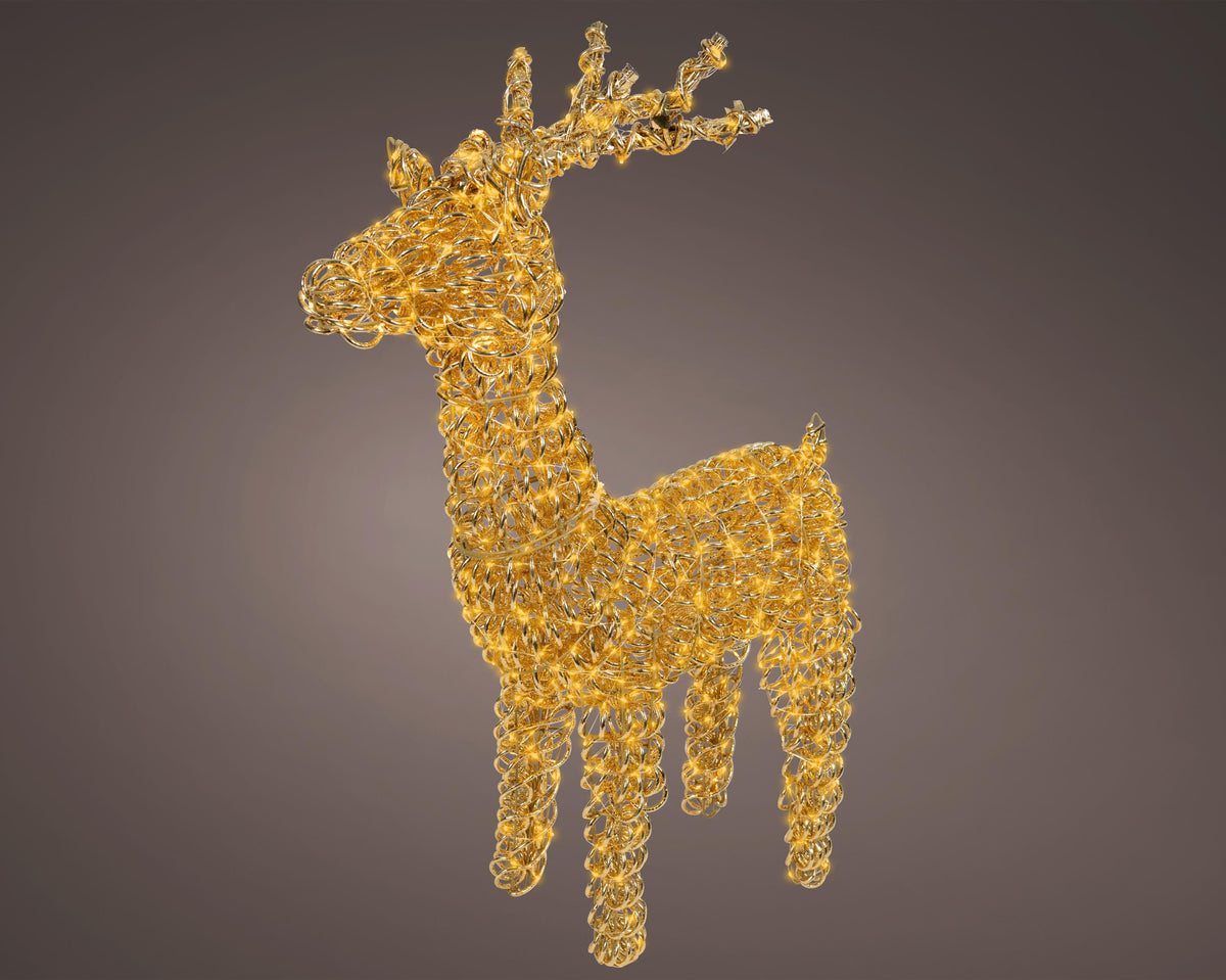 micro led rendier pet flashing effect buiten goud/klassiek warm goud/klassiek warm l.20cm w.57cm h.104cm