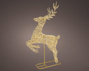 micro led rendier pet flashing effect buiten goud/warm wit l.58cm w.184cm h.286cm