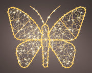 micro led vlinder metaal buiten goud/warm wit/klassiek warm l.1cm w.38cm h.30cm