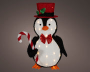 led pinguïn stof steady buiten kleuren/warm wit l.28cm x w.45cm x h.66cm