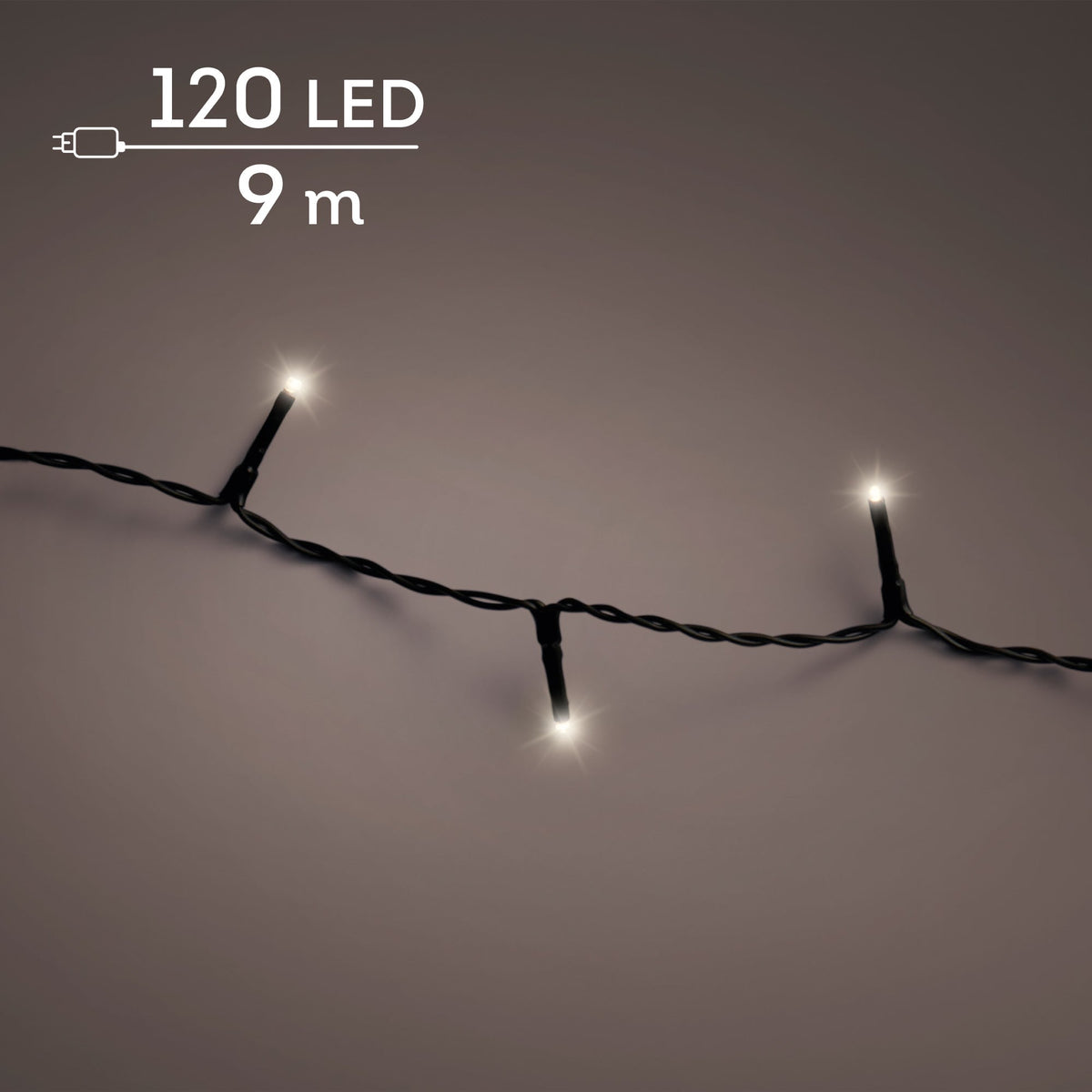 led basic lights steady buiten zwart/warm wit 120 led l.900cm