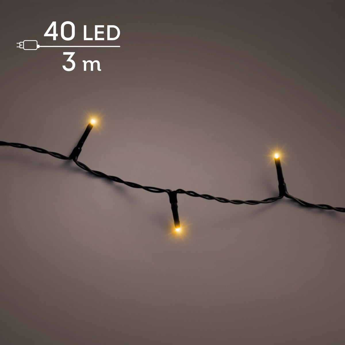 led basic lights steady buiten zwart/klassiek warm 40 led l.300cm