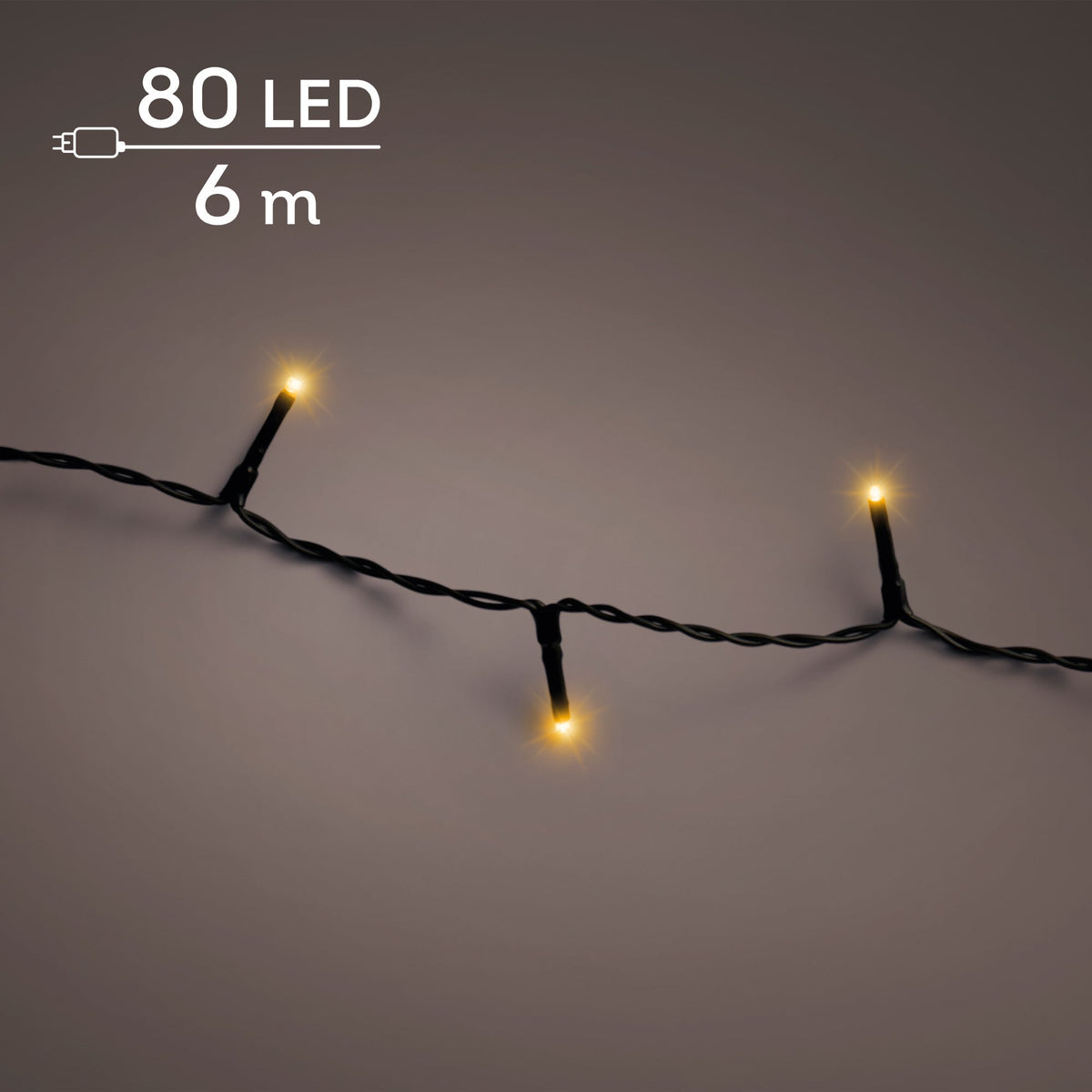 led basic lights steady buiten zwart/klassiek warm 80 led l.600cm