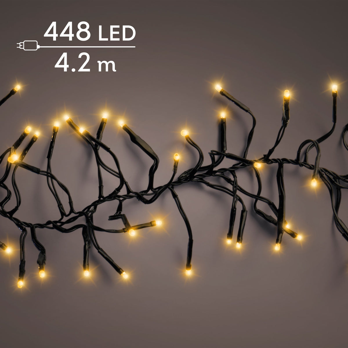 led cluster lights steady buiten zwart/klassiek warm 448 led l.420cm