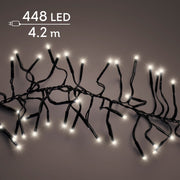 led cluster lights steady buiten zwart/warm wit 448 led l.420cm