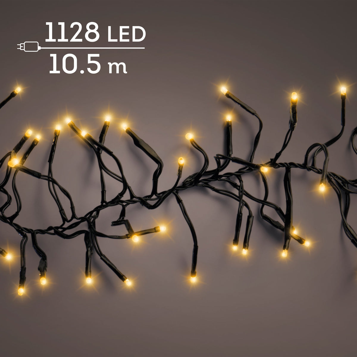 led cluster lights steady buiten zwart/klassiek warm 1128 led l.1050cm