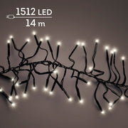 led cluster lights steady buiten zwart/warm wit 1512 led l.1400cm