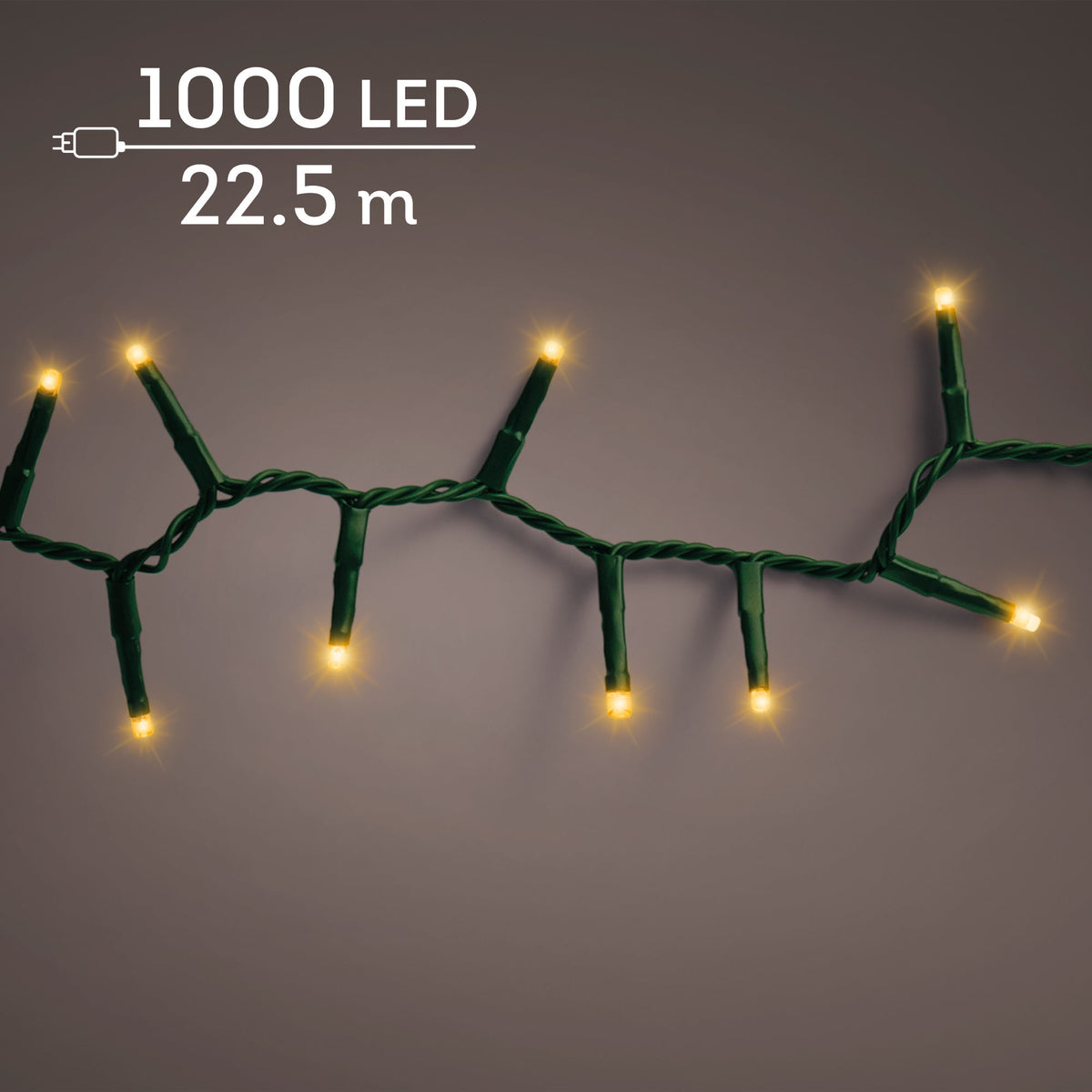 led compact lights steady buiten groen/klassiek warm 1000 led l.2250cm