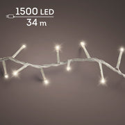 led compact lights 8 functie twinkel effect buiten transparant/warm wit 1500 led l.3400cm