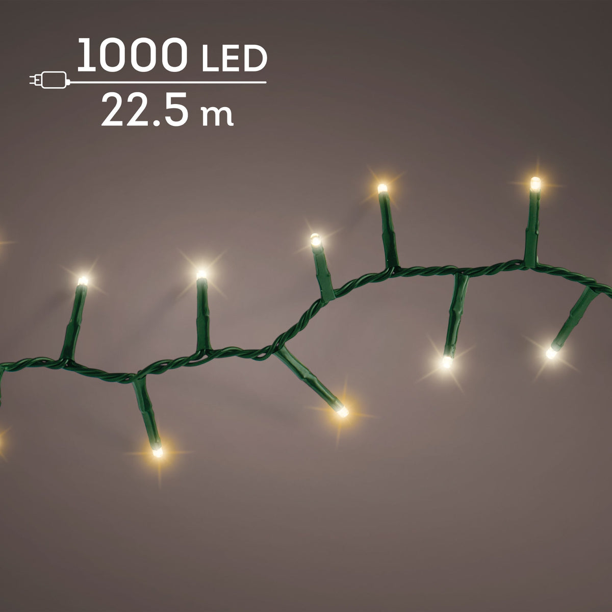 led compact lights steady buiten groen/warm wit/klassiek warm 1000 led l.2250cm