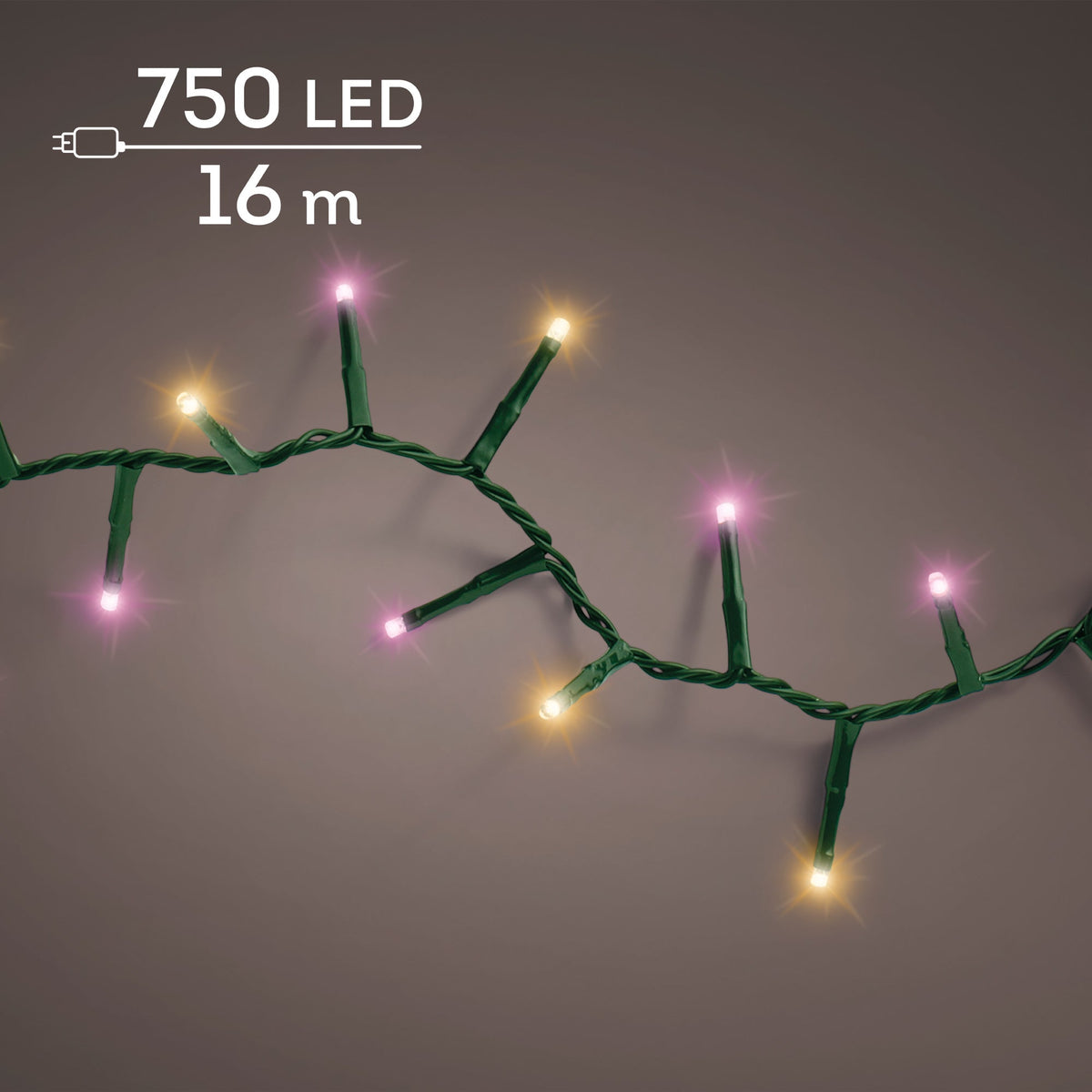 led compact lights 8 functie twinkel effect buiten groen/roze/klassiek warm 750 led l.1600cm