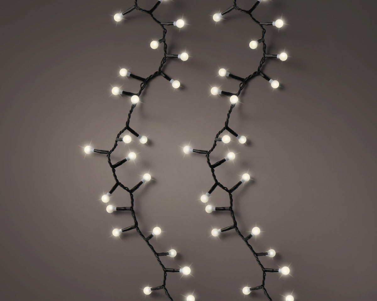 led cherry lights 8 functie twinkel effect buiten zwart/warm wit 350 led l.750cm