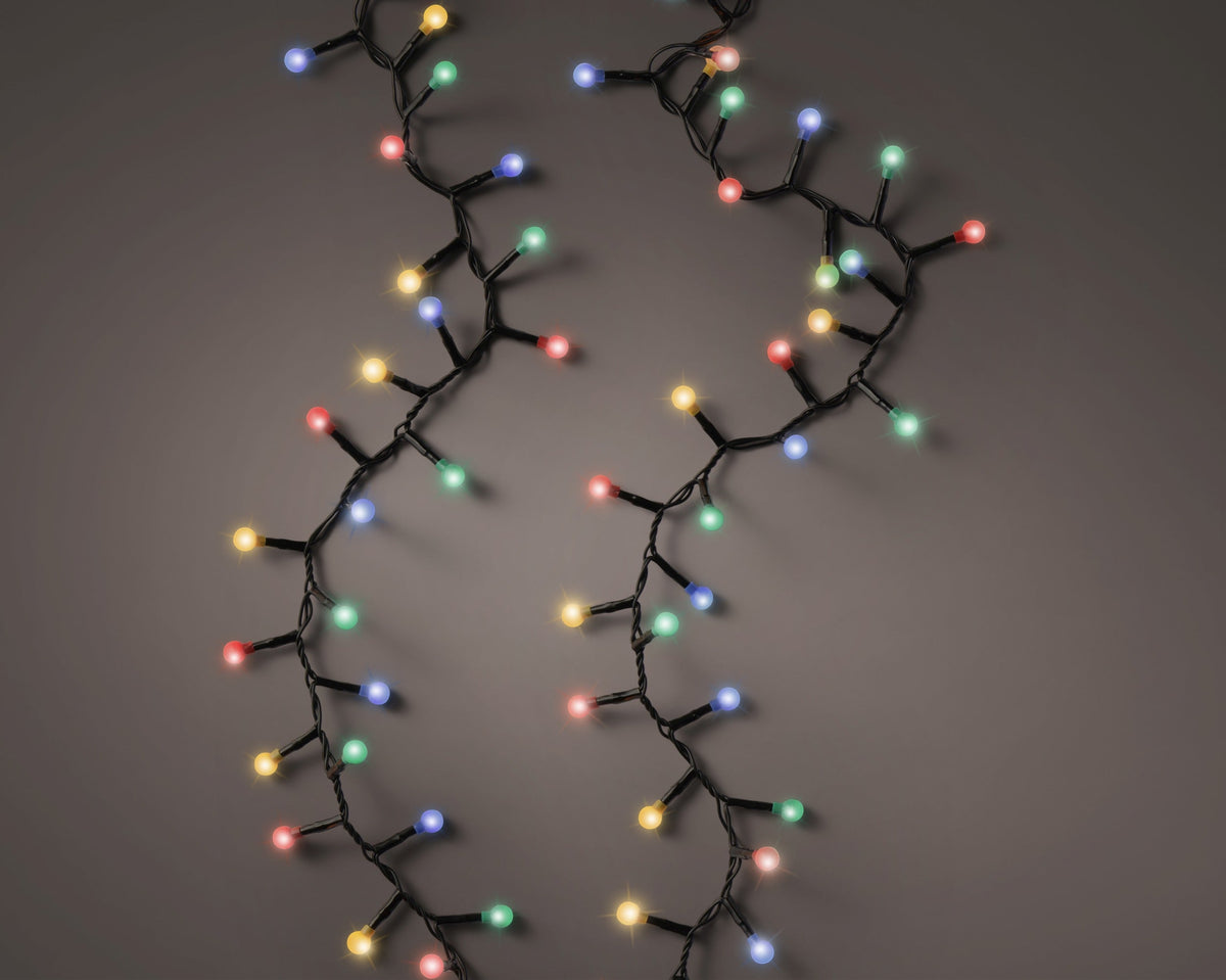 led cherry lights 8 functie twinkel effect buiten zwart/multi 350 led l.750cm
