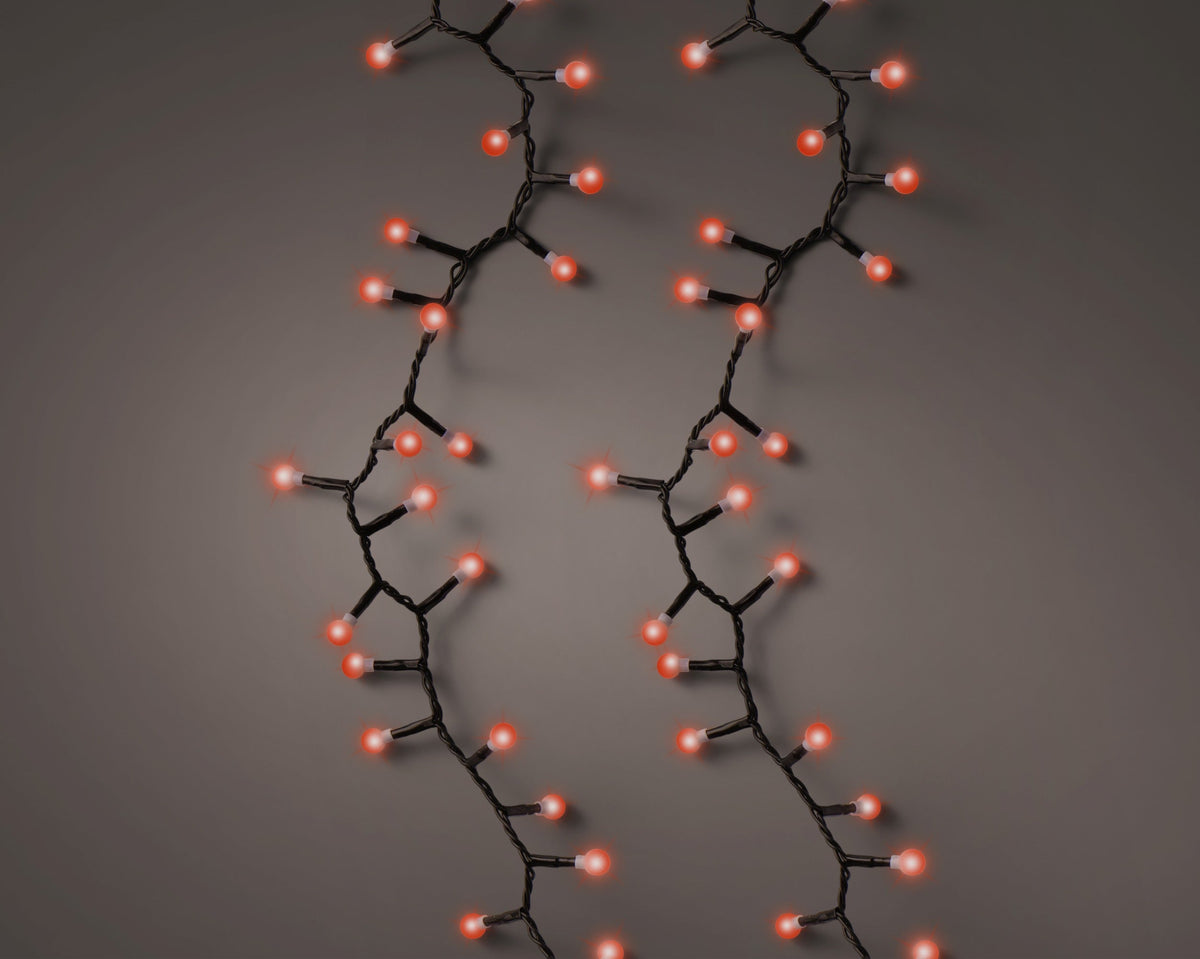 led cherry lights 8 functie twinkel effect buiten zwart/rood 350 led l.750cm