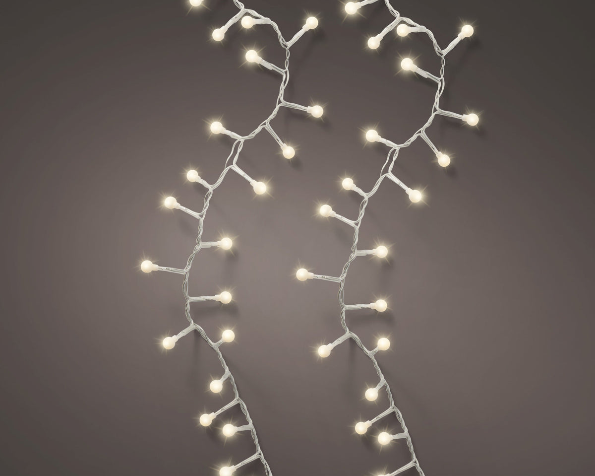 led cherry lights 8 functie twinkel effect buiten transparant/warm wit 500 led l.1100cm