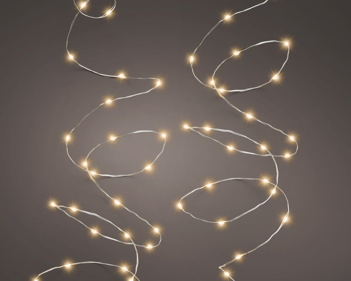 micro led stringlights steady buiten zilver/klassiek warm 180 led l.895cm