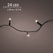 led durawise basic lights 8 functie twinkel effect bo buiten zwart/warm wit 24 led l.172.5cm