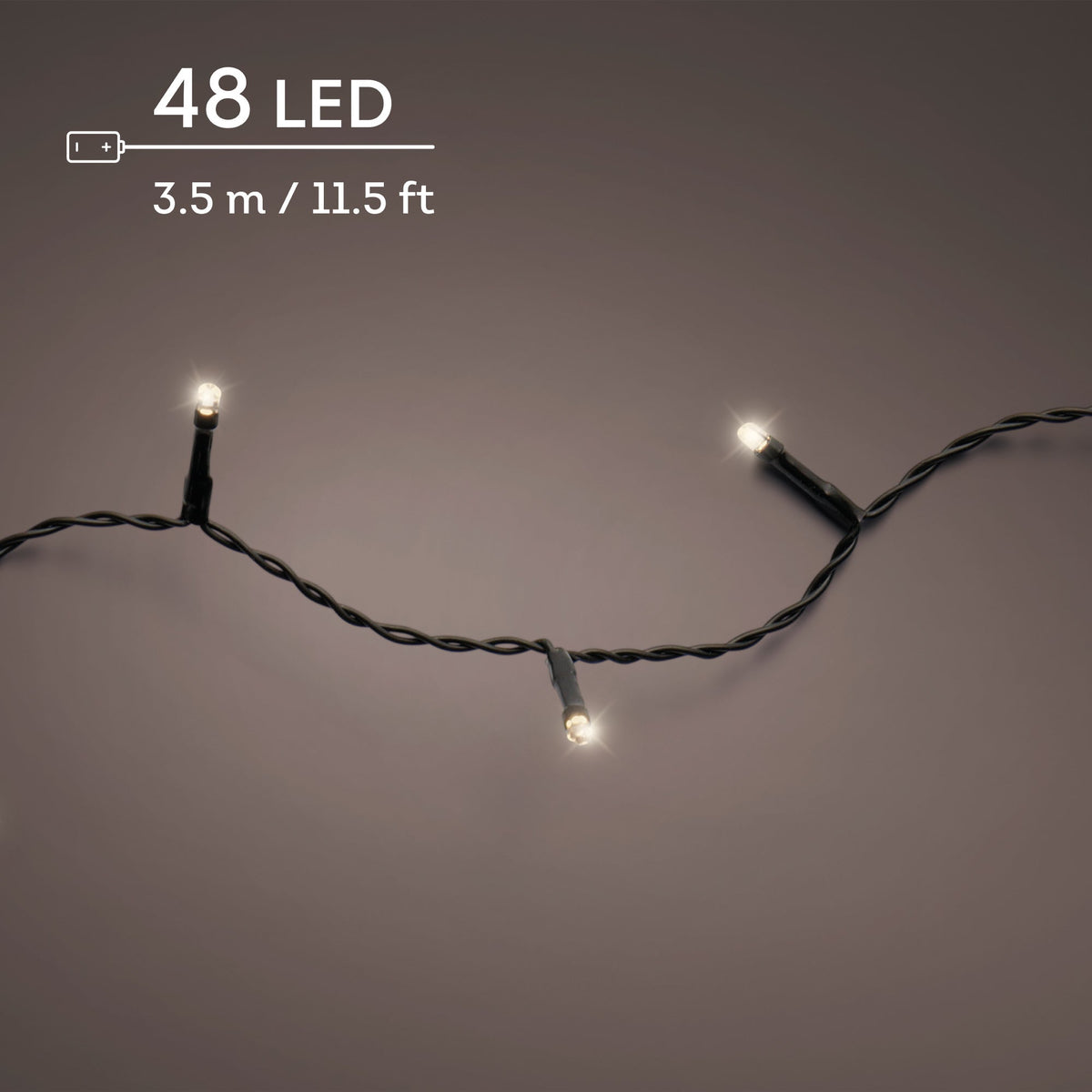 led durawise basic lights 8 functie twinkel effect bo buiten zwart/warm wit 48 led l.350cm