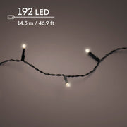 led durawise basic lights 8 functie twinkel effect bo buiten zwart/warm wit 192 led l.1430cm