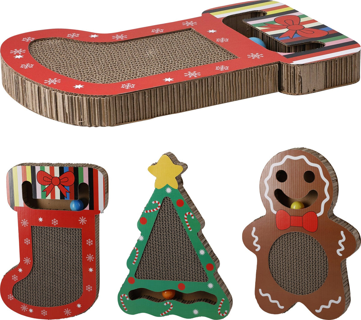 kerst katten krabplank 3ass ontwerpen